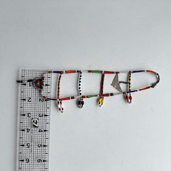 Vintage Maasai Beaded Ladder Earring – Kenyan Tribal Jewelry with Unique Story - Picture 7 of 10